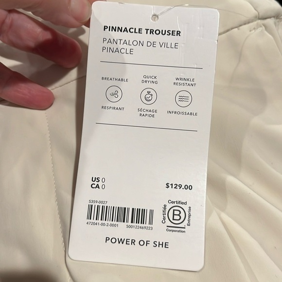 NWT Athleta Pinnacle Bone Trouser Size 0. - Picture 5 of 7